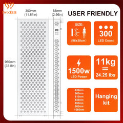 PAKISS Factory Supplies 660nm & 850nm Salon Sauna Full-Body Facial Skin Care Infrared Devices LED Red Light Therapy Panels